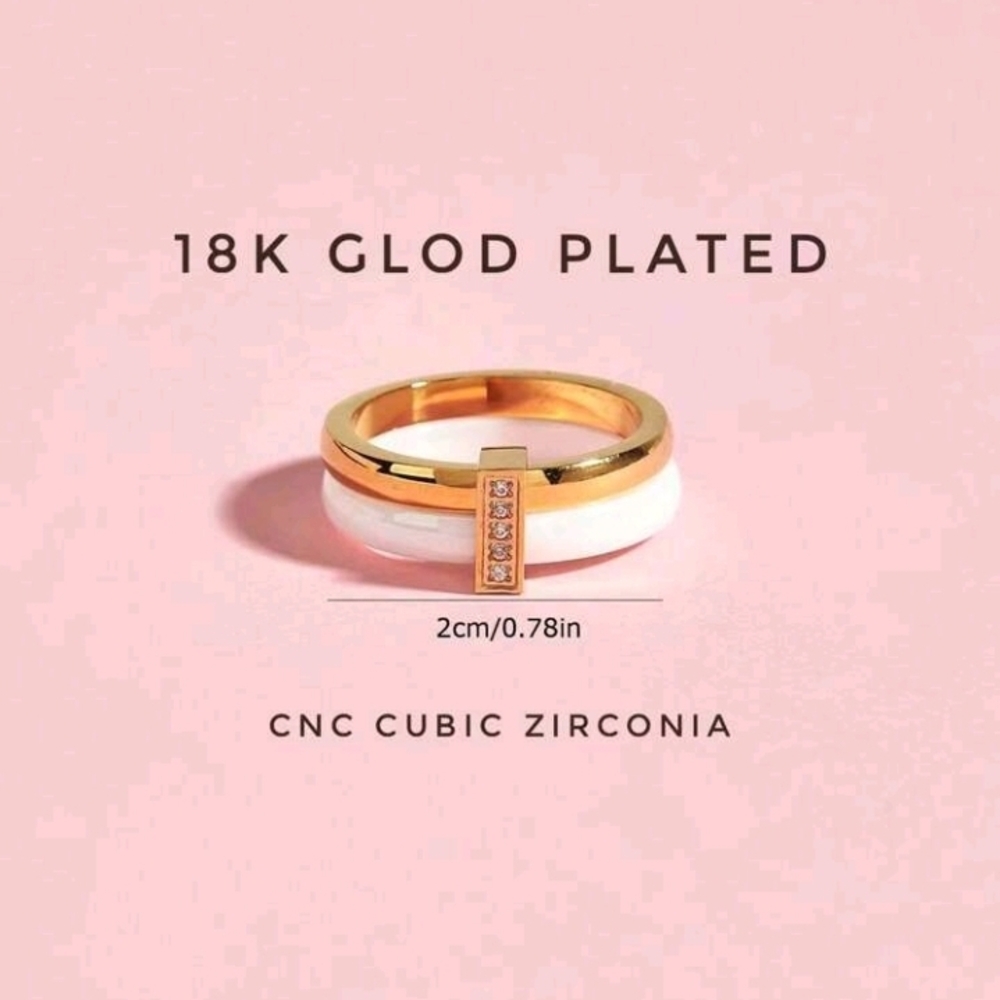 18K Gold Plated Ring with Cubic Zirconia